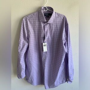 Polo by Ralph Lauren Classic Fit Long Sleeve Dress Shirt Men’s L Purple Plaid